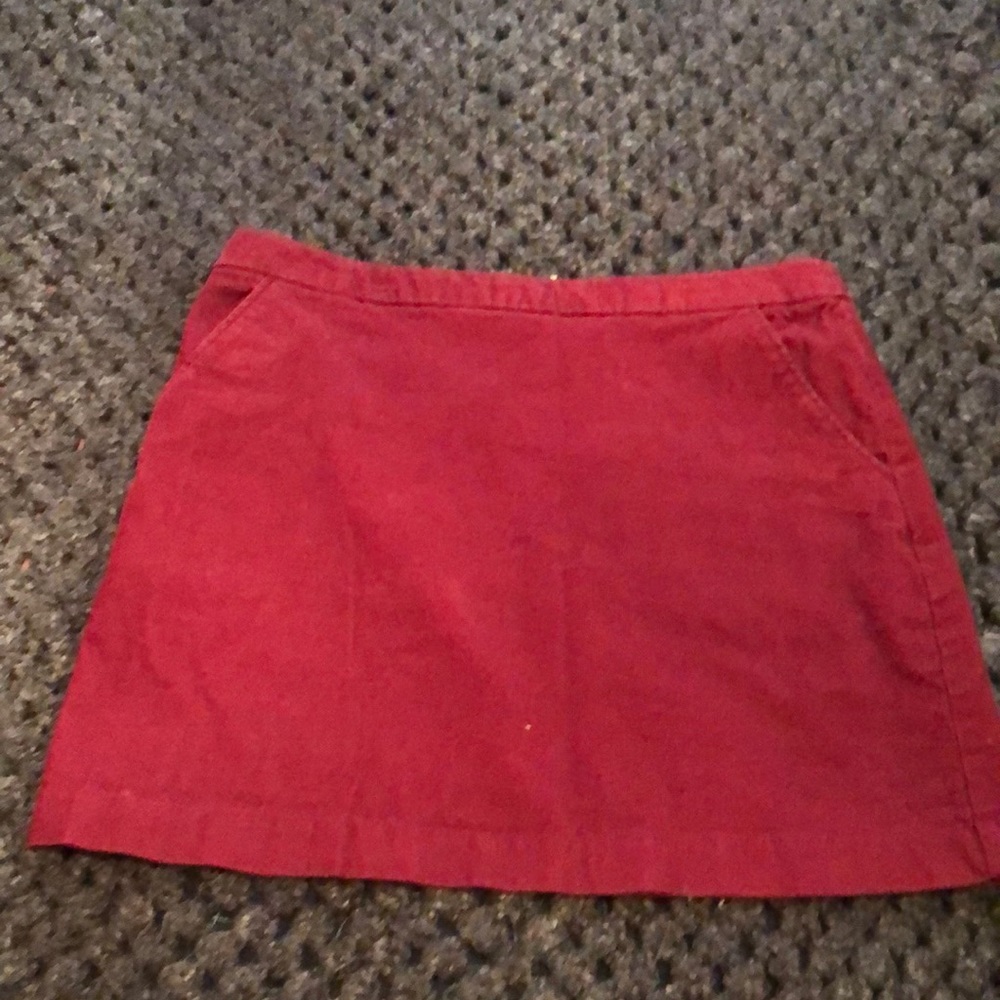 Burgundy corduroy mini skirt